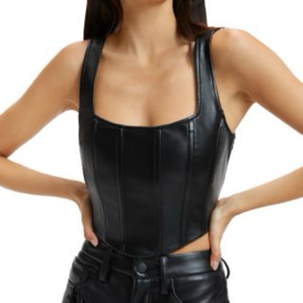 Good American Vegan Leather Corset